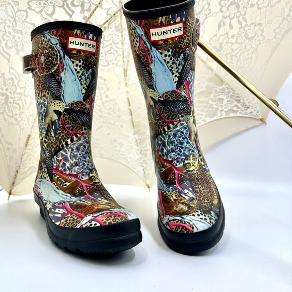 Hunter Multicolor Animal Print Winter & Rain Boots - Picture 9 of 16